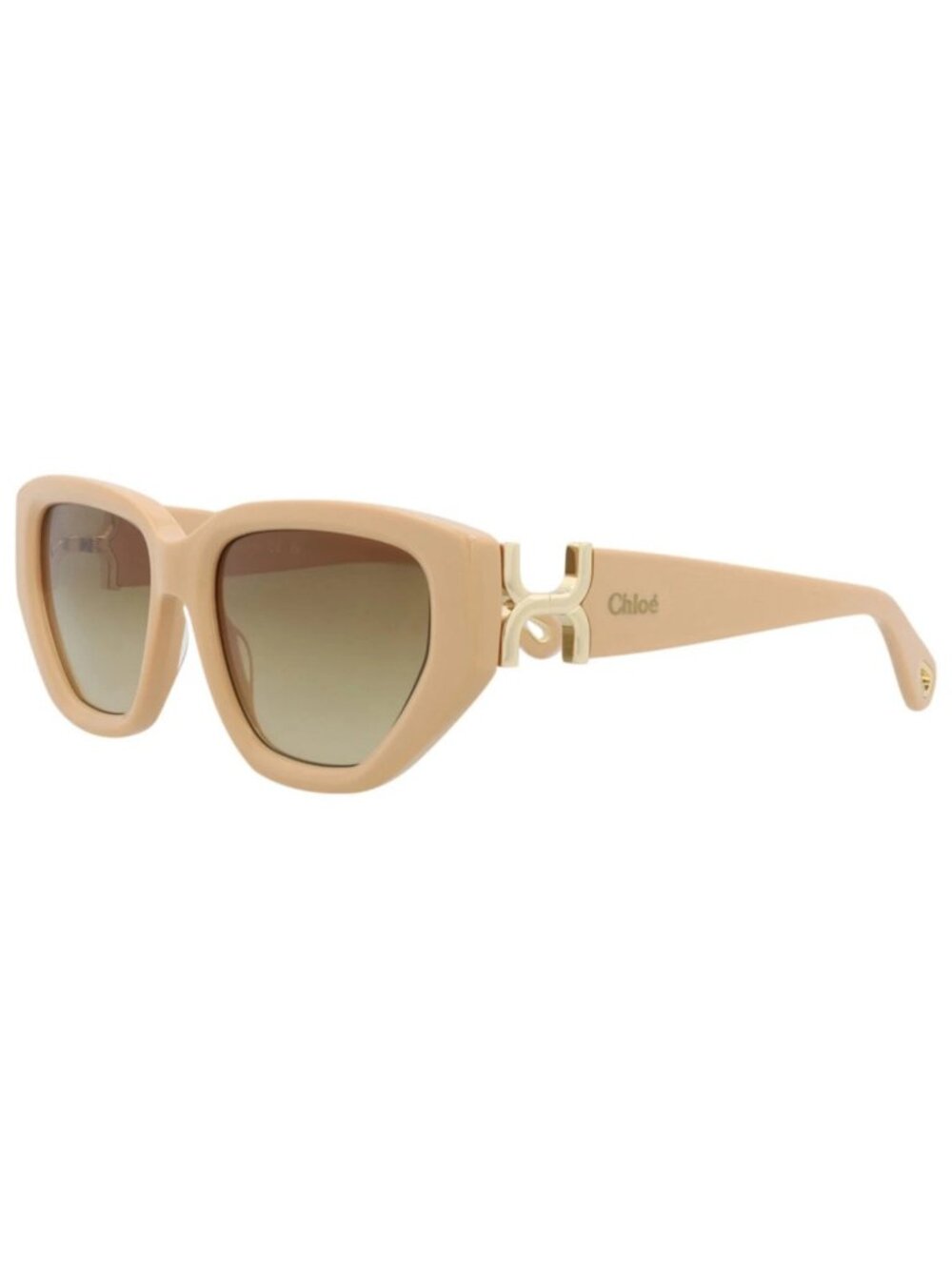 New Chloé Women's Sunglasses Cat Eye Recycled Acetate Frame Ivory Ivory Brown